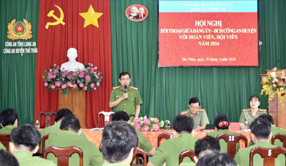 Đảng ủy – Ban Chỉ huy Công an huyện Thủ Thừa đối thoại với đoàn viên ...